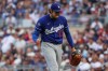 Los Angeles Dodgers starting pitcher Shohei Ohtani reacts during the sixth inning of a baseball game against the Minnesota Twins, Wednesday, June 24, 2026, in Minneapolis. (AP Photo/Matt Krohn)
