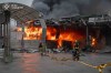 In this photo provided by the Ukrainian Emergency Service, firefighters put out a fire in a gas station following a Russian air attack in Sumy, Ukraine, Thursday, June 25, 2026. (Ukrainian Emergency Service via AP)