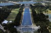 The Lincoln Memorial and the Reflecting Pool are seen from the Washington Monument, Wednesday, June 24, 2026, in Washington. (AP Photo/Rahmat Gul)