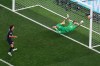 Turkey goalkeeper Ugurcan Cakir (23) makes a save as United States' Christian Pulisic looks on during the second half of a World Cup Group D soccer match in Inglewood, Calif., near Los Angeles, Thursday, June 25, 2026. (AP Photo/Marcio J. Sanchez)