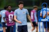 England's Declan Rice trains for the World Cup soccer tournament Friday, June 26, 2026, in Kansas City, Mo. (AP Photo/Charlie Riedel)