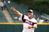 FILE - Former Chicago White Sox player Ron Kittle throws out a ceremonial first pitch before a baseball game between the Minnesota Twins and the Chicago White Sox in Chicago, Sunday, Sept. 17, 2023. (AP Photo/Nam Y. Huh, File)