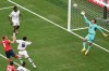 England's Harry Kane (9) scores his team's second goal during the World Cup Group L soccer match between Panama and England in East Rutherford, N.J., near New York, Saturday, June 27, 2026. (AP Photo/Adam Hunger)