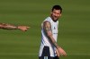 Argentina's Lionel Messi trains for the World Cup soccer tournament Wednesday, June 24, 2026, in Kansas City, Kan. (AP Photo/Charlie Riedel)