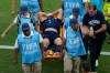 Uruguay's Manuel Ugarte (5) is carried off the field on a stretcher after an injury during the World Cup Group H soccer match between Uruguay and Spain in Zapopan, near Guadalajara, Mexico, Friday, June 26, 2026. (AP Photo/Fernando Llano)