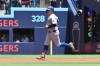Texas Rangers designated hitter Joc Pederson (3) runs the bases after hitting a solo home run against the Toronto Blue Jays during first inning MLB baseball action in Toronto on Sunday June 28, 2026. THE CANADIAN PRESS/Jon Blacker