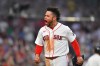 Boston Red Sox's Willson Contreras celebrates after scoring on a two-run single by Caleb Durbin in the fourth inning of a baseball game against the New York Yankees, Sunday, June 28, 2026, in Boston. (AP Photo/Steven Senne)