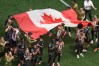 Players of Canada celebrate after the World Cup round of 32 soccer match against South Africa in Inglewood, Calif., near Los Angeles, Sunday, June 28, 2026. (AP Photo/Marcio Sanchez)