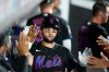 New York Mets' Bo Bichette celebrates with teammates after hitting a home run during the sixth inning in the second baseball game of a doubleheader against the Chicago Cubs Wednesday, June 24, 2026, in New York. (AP Photo/Frank Franklin II)