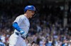 Chicago Cubs' Matt Shaw yells after hitting a three-run home run during the second inning of a baseball game against the Toronto Blue Jays, Saturday, June 20, 2026, in Chicago. (AP Photo/Matt Marton)