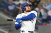 Toronto Blue Jays' Addison Barger stands at bat during MLB baseball action against the Los Angeles Angels in Toronto on Saturday, May 9, 2026. THE CANADIAN PRESS/Chris Young