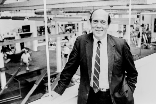 Former New Zealand Olympian, Les Mills, pictured at his gym in Auckland, New Zealand in 1987. (Paul Anderson/Stuff via AP)