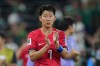 South Korea's Son Heung-min (7) reacts after the World Cup Group A soccer match between South Africa and South Korea in Guadalupe, near Monterrey, Mexico, Wednesday, June 24, 2026. (AP Photo/Matias Delacroix)
