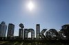 This Sept. 22, 2016, file photo shows a sculpture on a terrace outside the offices of LinkedIn in San Francisco. THE CANADIAN PRESS/AP/Eric Risberg