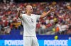 Norway's Erling Haaland (9) celebrates after scoring his side's second goal during the World Cup round of 32 soccer match between Ivory Coast and Norway in Arlington, Texas, near Dallas, Tuesday, June 30, 2026.(AP Photo/Tony Gutierrez)