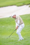 Captain Sergio Garcia, of Fireballs GC, hits from the rough on the 15th hole during the third round of LIV Golf tournament at Real Club Valderrama, Saturday, June 6, 2026 in San Roque, Spain. (Mateo Villalba/LIV Golf via AP)