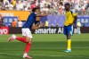 France's Kylian Mbappe celebrates after scoring his side's opening goal during the World Cup round of 32 soccer match between France and Sweden in East Rutherford, N.J., near New York, Tuesday, June 30, 2026. (AP Photo/Seth Wenig)