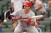 St. Louis Cardinals' JJ Wetherholt (26) attempts a bunt against the Atlanta Braves in the third inning of a baseball game, Tuesday, June 30, 2026, in Atlanta. (AP Photo/Mike Stewart)