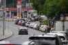 Cars line up at a Lukoil gas station in Moscow, Monday, June 29, 2026. (AP Photo/Pavel Bednyakov)