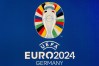 FILE - The official logo for the UEFA EURO 2024 in Germany is presented during the UEFA EURO 2024 brand launch in Berlin, Germany, on Oct. 5, 2021. (AP Photo/Michael Sohn, File)