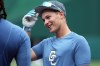 FILE - Washington Nationals first overall draft pick shortstop Eli Willits looks on after an introductory news conference July 19, 2025, in Washington. (AP Photo/Daniel Kucin Jr., File)