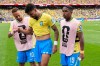 Brazil's Lucas Paqueta (20) is assisted at the half time during the World Cup round of 32 soccer match between Brazil and Japan in Houston, Monday, June 29, 2026. (AP Photo/David J. Phillip)