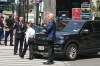 Security personnel meet outside New York's Madison Square Garden, Wednesday, July 1, 2026. (AP Photo/Richard Drew)
