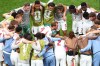 England players huddles after the World Cup round of 32 soccer match between England and Congo in Atlanta, Wednesday, July 1, 2026. (AP Photo/Colin Hubbard)