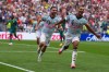 Belgium's Youri Tielemans (8) celebrates after scoring thrd goal during the World Cup round of 32 soccer match between Belgium and Senegal in Seattle, Wednesday, July 1, 2026. (AP Photo/Manu Fernandez)