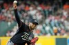 Minnesota Twins starting pitcher Taj Bradley throws against the Houston Astros during the first inning of a baseball game Wednesday, July 1, 2026, in Houston. (AP Photo/David J. Phillip)