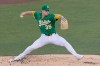 Athletics pitcher J.T. Ginn throws to the Los Angeles Dodgers during the first inning of a baseball game Wednesday, July 1, 2026, in West Sacramento, Calif. (AP Photo/Sara Nevis)