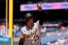 Pittsburgh Pirates' Endy Rodríguez reacts after hitting a home run against Philadelphia Phillies pitcher Lou Trivino during the eighth inning of a baseball game Thursday, July 2, 2026, in Philadelphia. (AP Photo/Matt Slocum)