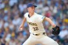 Milwaukee Brewers pitcher Jacob Misiorowski throws during the first inning of a baseball game against the Cincinnati Reds Thursday, July 2, 2026, in Milwaukee. (AP Photo/Kayla Wolf)