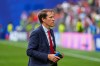 Belgium head coach Rudi Garcia leaves the pitch after a win during the World Cup round of 32 soccer match between Belgium and Senegal in Seattle, Wednesday, July 1, 2026. (AP Photo/Ted S. Warren)