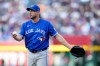 Toronto Blue Jays starting pitcher Max Scherzer pauses on the field during the first inning of a baseball game against the Arizona Diamondbacks, Saturday, April 18, 2026, in Phoenix. (AP Photo/Ross D. Franklin)