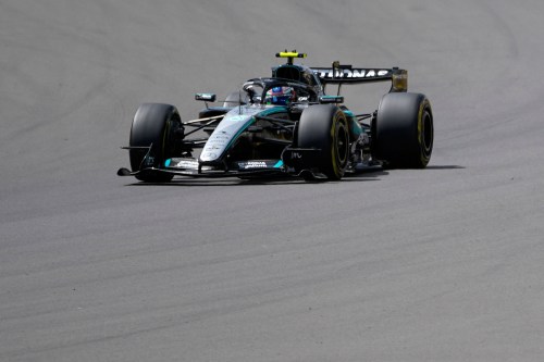 Mercedes driver Andrea Kimi Antonelli of Italy steers his car during the sprint race at the British F1 Grand Prix, in Silverstone, England, Saturday, July 4, 2026. (AP Photo/Darko Bandic)