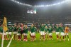 Mexico players celebrate after the World Cup round of 32 soccer match between Mexico and Ecuador in Mexico City, Tuesday, June 30, 2026. (AP Photo/Fernando Llano)