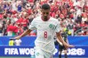Morocco's Azzedine Ounahi celebrates after scoring his side's second goal against Canada during the World Cup round of 16 soccer match in Houston, Saturday, July 4, 2026. (AP Photo/David J. Phillip)
