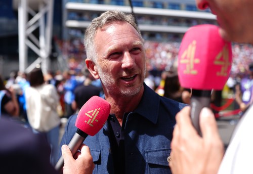 Christian Horner on the grid before the British Grand Prix in Silverstone, England, Sunday July 5, 2026. (David Davies/PA via AP)