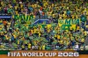 Brazil fans wait for the start of the World Cup round of 16 soccer match between Brazil and Norway in East Rutherford, N.J., near New York, Sunday, July 5, 2026. (AP Photo/Frank Franklin II)