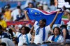 Cape Verde fans cheer during the World Cup round of 32 soccer match between Argentina and Cape Verde in Miami Gardens, Fla., Friday, July 3, 2026. (AP Photo/George Walker IV)