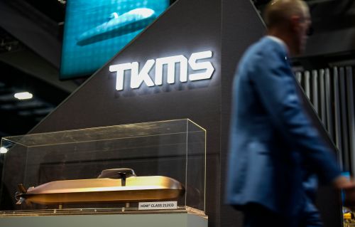 A scale model of a TKMS (ThyssenKrupp Marine Systems) HDW Class 212CD submarine is shown at the Canadian Association of Defence and Security Industries annual defence industry trade show CANSEC, in Ottawa, on Wednesday, May 27, 2026. THE CANADIAN PRESS/Justin Tang