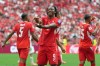 Switzerland's Johan Manzambi (9) celebrates after scoring during the World Cup Group B soccer match between Switzerland and Canada in Vancouver, British Columbia, Wednesday, June 24, 2026. (AP Photo/Abbie Parr)
