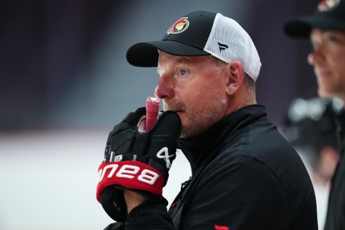 Ottawa Senators assistant coach Daniel Alfredsson takes part in training camp in Ottawa on Thursday, Sept. 19, 2024. THE CANADIAN PRESS/Sean Kilpatrick