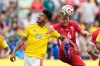 Colombia's Luis Suárez, left, and Switzerland's Nico Elvedi battle for the ball during the World Cup round of 16 soccer match between Switzerland and Colombia in Vancouver, British Columbia, Tuesday, July 7, 2026. (AP Photo/Lindsey Wasson)