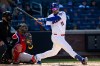 FILE - New York Mets' Jorge Polanco (11) bats during the first inning of a baseball game against the Arizona Diamondbacks, Wednesday, April 8, 2026, in New York. (AP Photo/Angelina Katsanis,File)