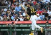 The Pittsburgh Pirates' Ryan O'Hearn (29) watches as his three-run home run off Atlanta Braves starting pitcher Hurston Waldrep clears the wall during the third inning of an MLB game, Tuesday, July 7, 2026, in Pittsburgh. (AP Photo/Philip G. Pavely)