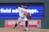 Minnesota Twins starting pitcher Taj Bradley delivers during the fourth inning of a baseball game against the Cleveland Guardians, Tuesday, July 7, 2026, in Minneapolis. (AP Photo/Bailey Hillesheim)