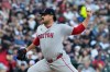 Boston Red Sox starting pitcher Payton Tolle throws against the Chicago White Sox during the first inning of a baseball game in Chicago, Tuesday, July 7, 2026. (AP Photo/Nam Y. Huh)