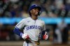 Kansas City Royals' Tyler Tolbert reacts to flying out during the ninth inning of a baseball game against the New York Mets, Tuesday, July 7, 2026, in New York. (AP Photo/Adam Hunger)
